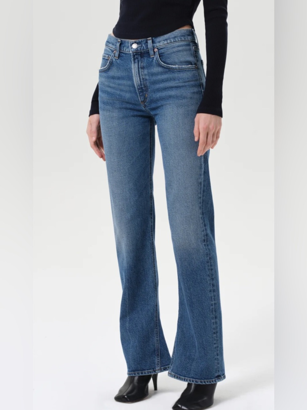AGOLDE Kick Boot Mid Rise Bootcut Jeans - Curve Blue - 25 - NWT
